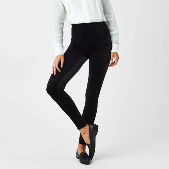 Spanx Black Velvet Leggings - Picture 1 of 12